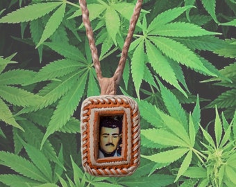 JESUS MALVERDE NECKLACE Sinaloa narco saint good luck leather charm