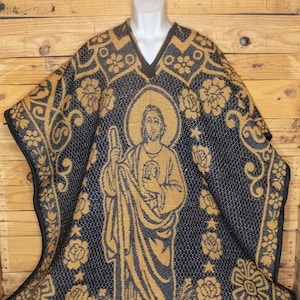 San Judas VIRGEN de GUADALUPE Virgen María San Judas Poncho Mexicano de 2 caras Poncho Gaban