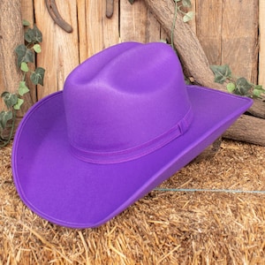 WOMENS purple FELT Western rodeo Cowboy hat SOMBRERO Texana