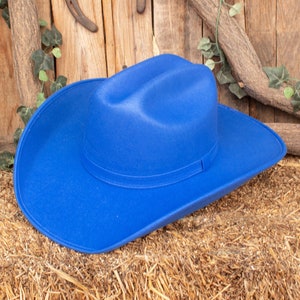 WOMENS blue FELT Western rodeo Cowboy hat SOMBRERO Texana