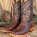 MENS Honey Brown PYTHON Snake Faux Leather Square Toe Cowboy Western ...