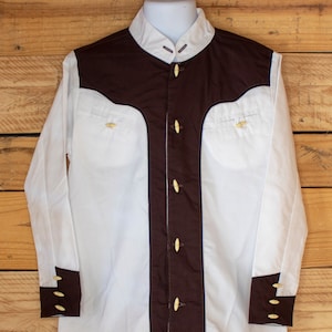 CHILDRENS WESTERN COWBOY rodeo country charro 2 tone button up shirt camisa nino