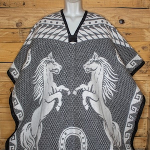 Western dwustronny kowbojski koń caballo meksykański odwracalny PONCHO REBOZO WRAP