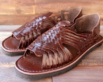 HUARACHES EN CUIR POUR HOMMES Sandales mexicaines avec semelle en pneu * toutes les tailles