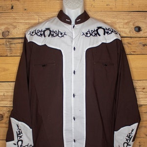 MENS COWBOY EMBROIDERED horse shoe western rodeo shirt herradura camisa