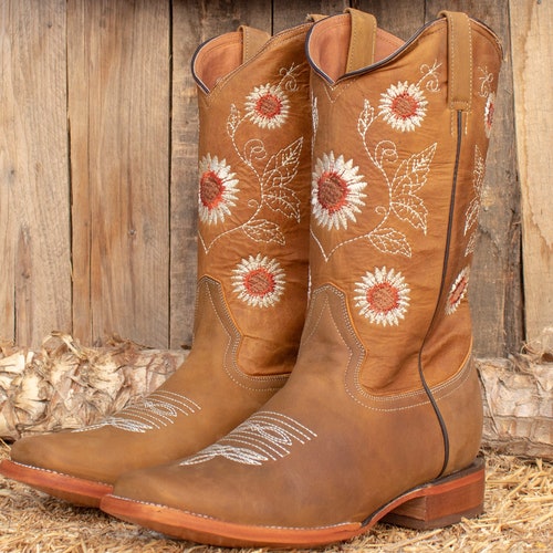 Ariat Boots For Women Cowboy Boots Women Sunflower Embroidered