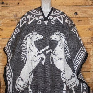 Western dwustronny kowbojski koń caballo meksykański odwracalny PONCHO REBOZO WRAP