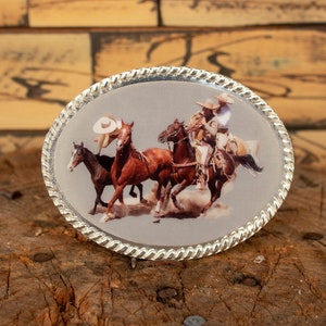 JARIPEO RODEO CHARRO cowboy laser printed belt buckle