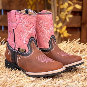 COWGIRL BABY WALKER toddler youth western pink square toe boots