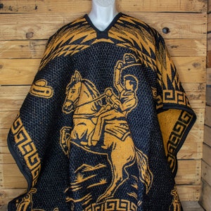 CHARRO Jaripeo Western caballo vaquero de 2 lados caballo mexicano reversible PONCHO ZARAPE Gaban