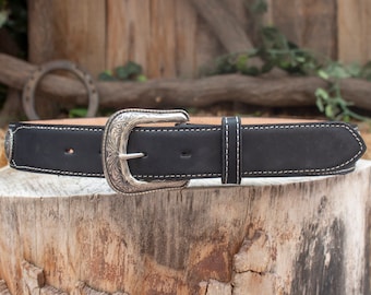 Mens LEATHER CONCHO WESTERN cowboy rodeo belt