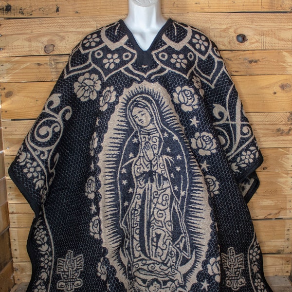 VIRGEN de GUADALUPE Virgen María Poncho Mexicano reversible de 2 caras Gaban ZARAPE