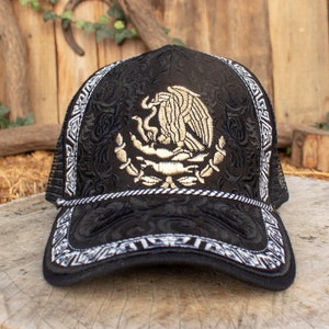 MEXICO Mexicaanse adelaar GEBORDUURDE SNAPBACK verstelbare truckerpet