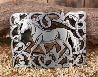 HORSE CABALLO Metal Engraved Cowboy Western Belt Buckle With  display picture 1