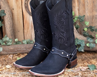 DAMES COWGIRL cowboy leren western geborduurde cowboylaarzen met vierkante neus