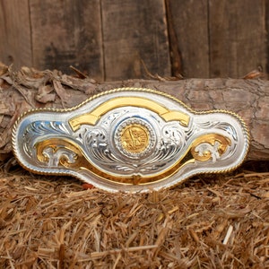 EL CENTENARIO 50 PESOS mexican mariachi cowboy western Alpaca belt buckle