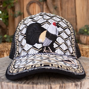 ROOSTER Gallo western EMBROIDERED HAT adjustable trucker mesh cap