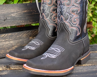 suede square toe booties