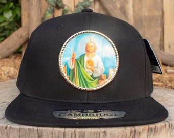 SAN JUDAS St Jude Metal Plaque Patch SNAPBACK Adjustable Hat