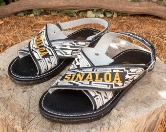 SINALOA Mexico EMBROIDERED Strap HUARACHE Mexican Sandals With
