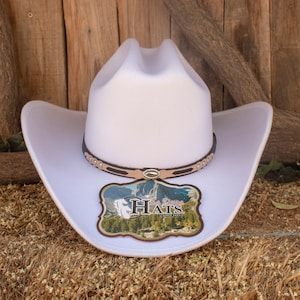 MENS Womens white FELT Western Cowboy hat SOMBRERO Texana