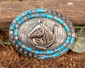 vintage Alpaca Taxco Mexico belt buckle with turquoise chip inlay Taxco Alpaca Buckle - Etsy main image 2
