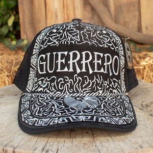 GUERRERO MEXICO Rooster Gallo embroidered western rodeo HAT adjustable trucker mesh cap