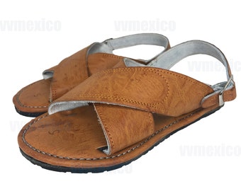 mens leather sandals with tire tread soles