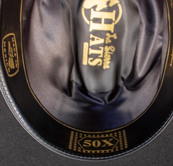 Black Felt 50X Western La Sierra COWBOY TEXANA HAT Tejana