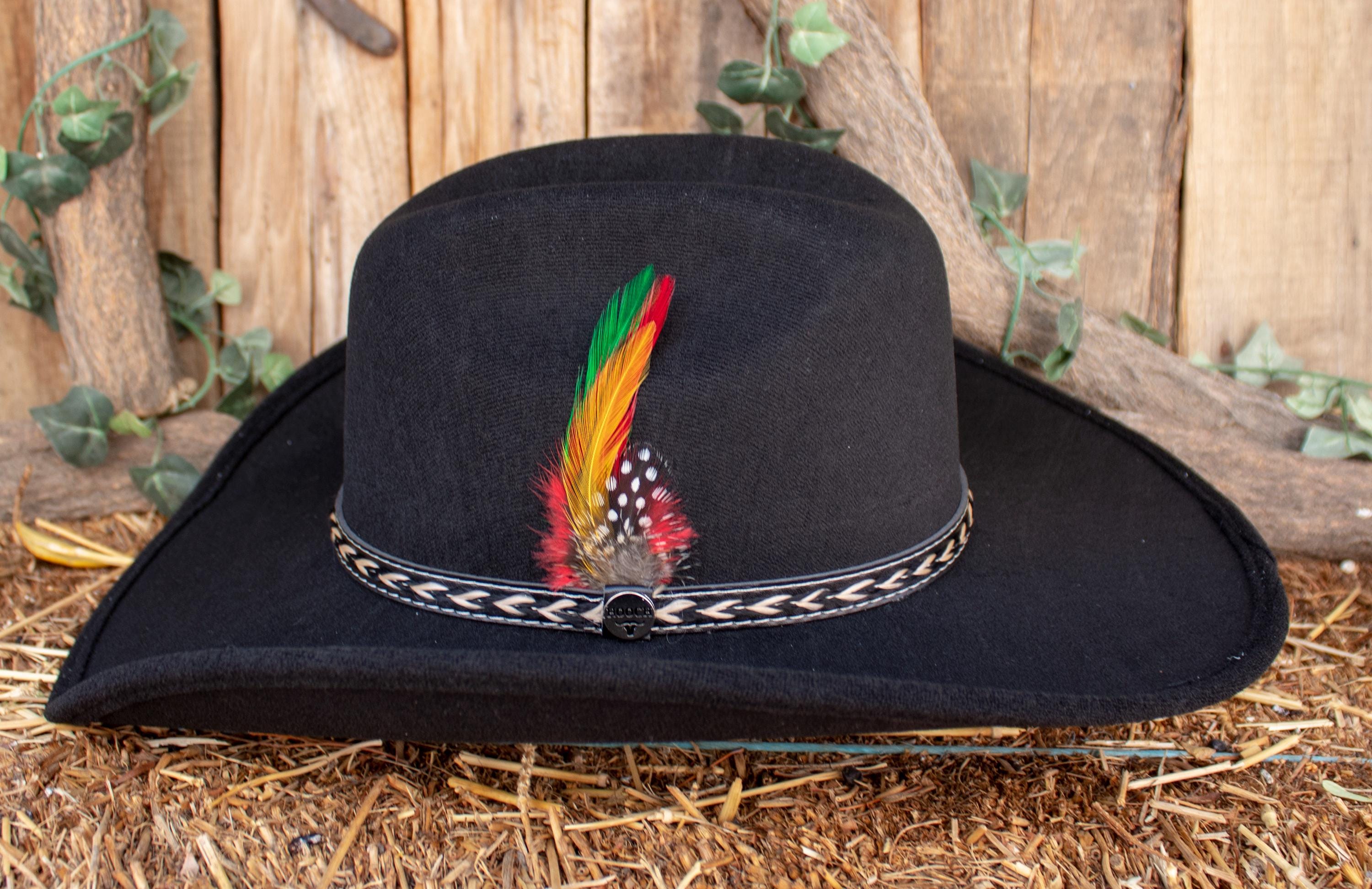 Black 100X Western COWBOY TEXANA HAT Tejana With Feather - Etsy display picture 1