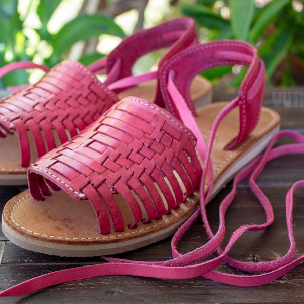 mexican lace up sandals