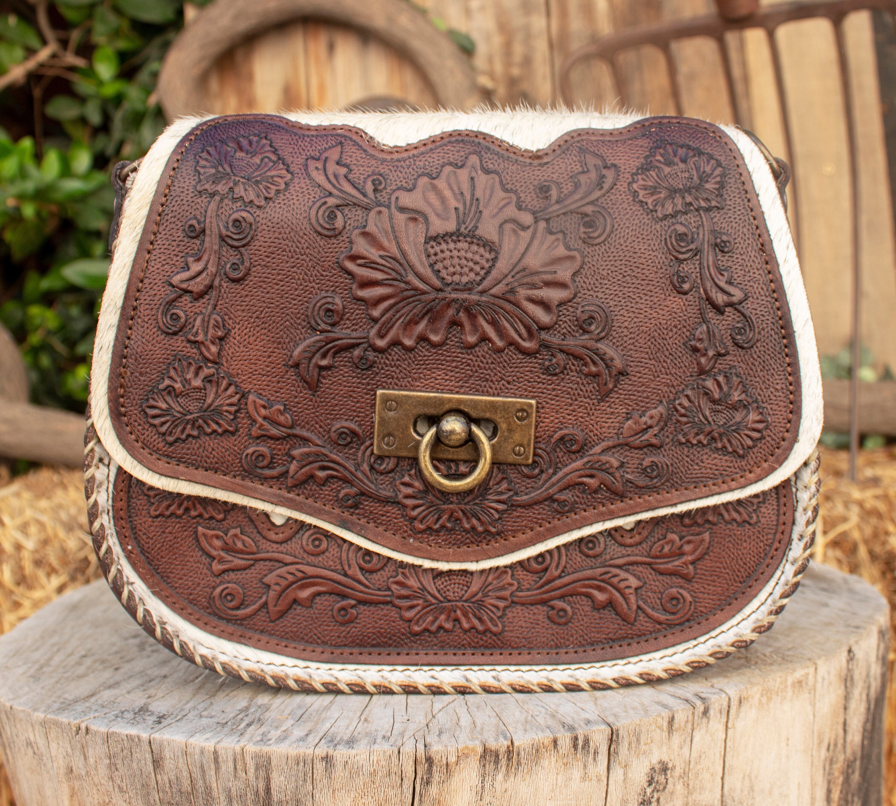 Hand Tooled Basket Weave Leather Purse – WhinneyWear