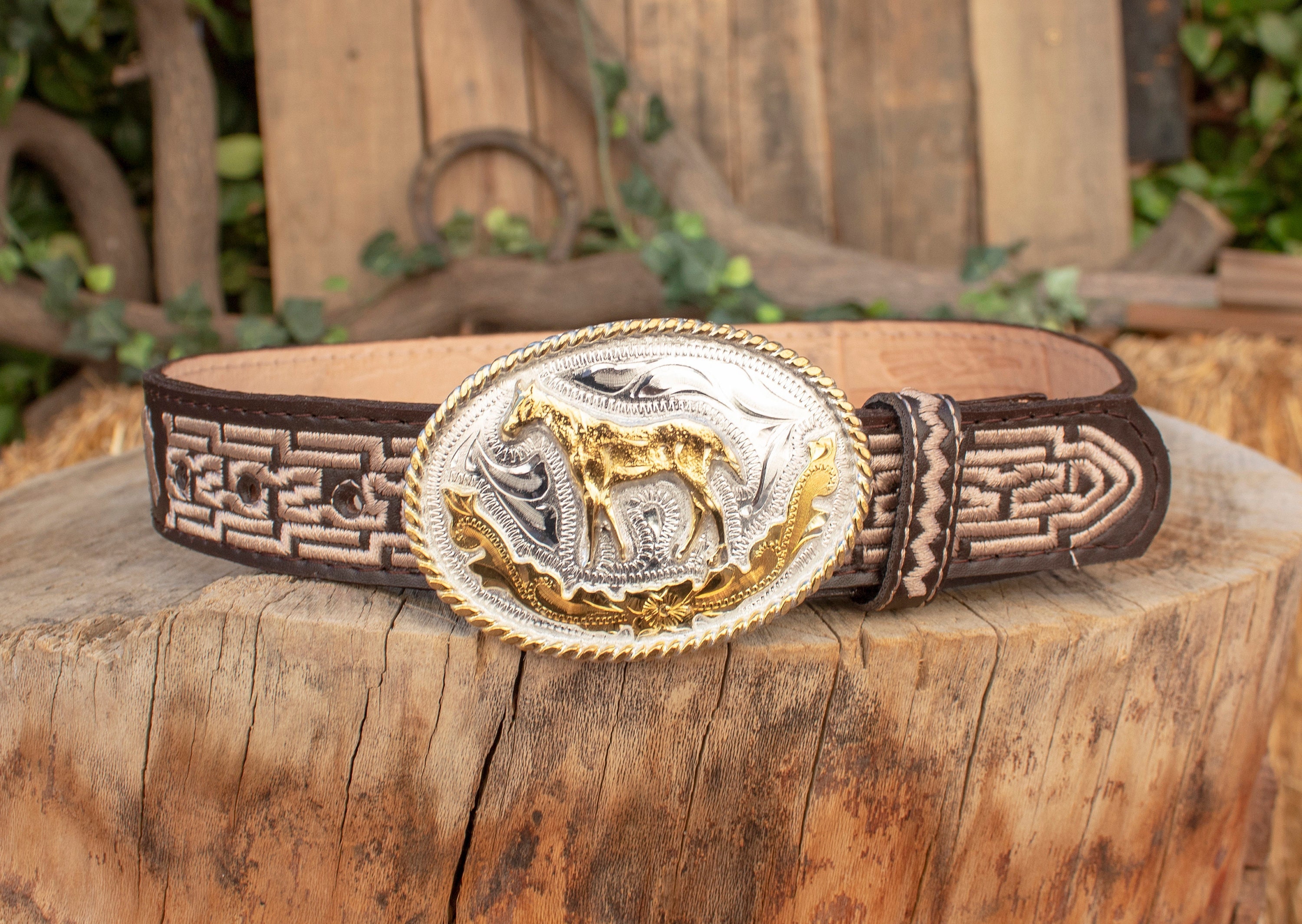 Hand-Made Charro Western Belt Buckles Horse