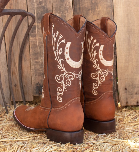 Dames Western Cowboy laarzen with Embroidered Mode Retro Klassiek Basic Mid Calf Wide Calf CowgirL Laarzen voor dames Meisje Dames Zwart Grootte numeric_35