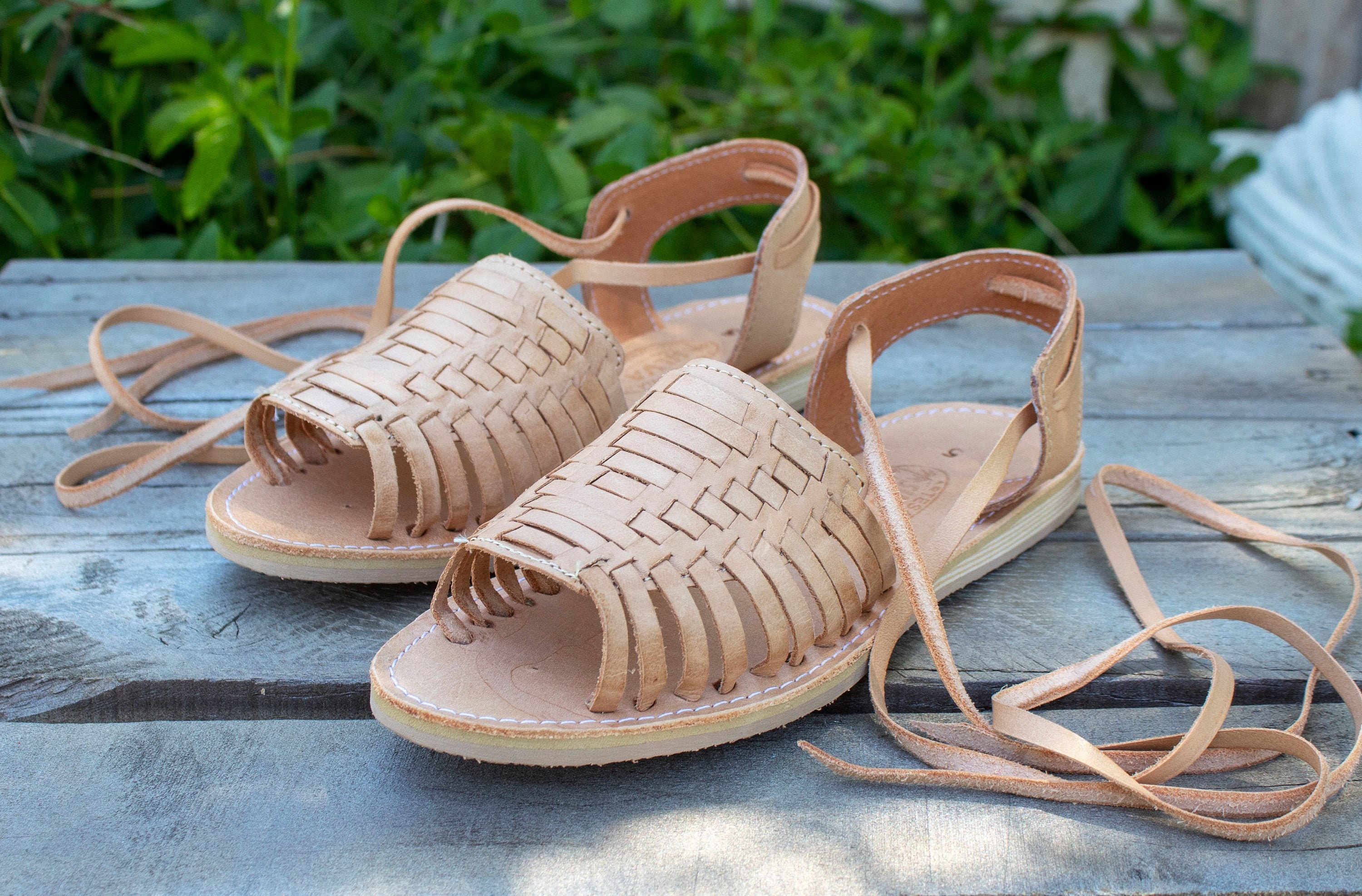 Womens LEATHER Open Toe Lace up Huarache MEXICAN SANDALS - Etsy