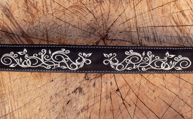 WOMENS BLACK EMBROIDERED Western cowgirl cowboy leather belt cinto image 4