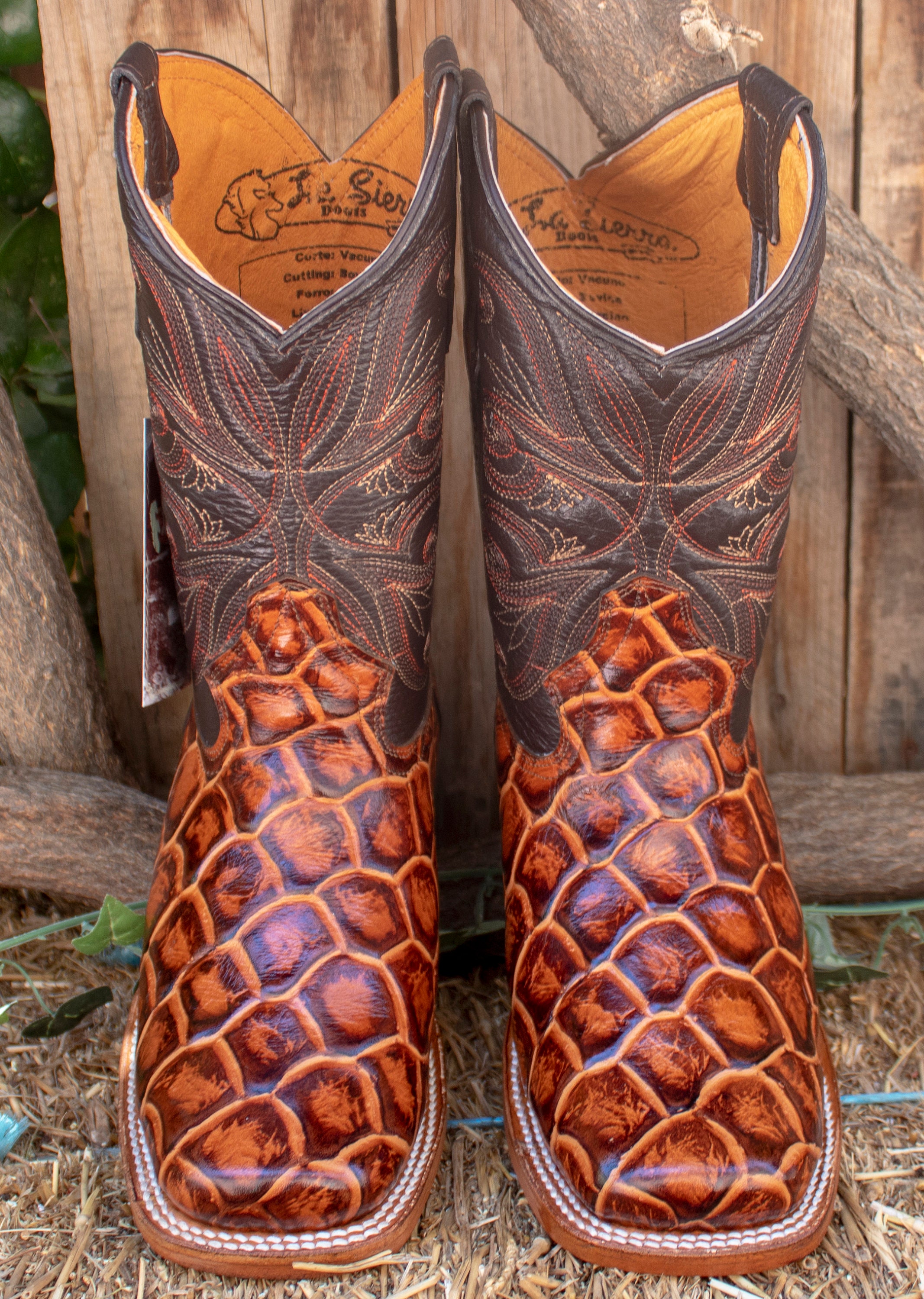 Fish skin boots shop black