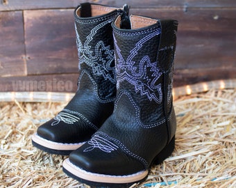 BABY COWBOY WALKER botas vaqueras de cuero con punta cuadrada para niños pequeños