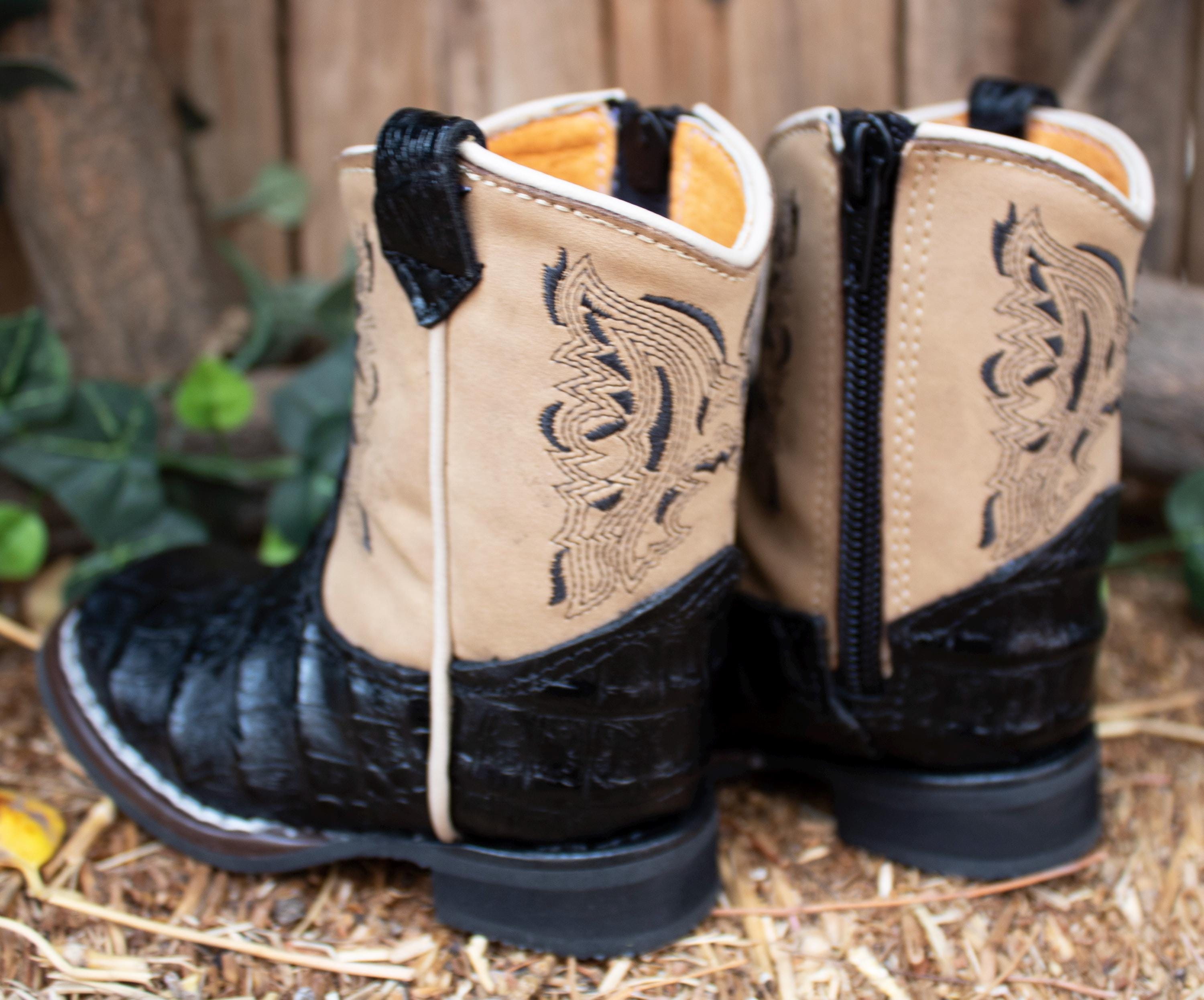 BABY Toddler Kids Youth CROCODILE Faux Unisex Square Toe  display picture 2