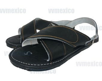 MENS LEATHER 2 STRAP mexican sandals with tire sole