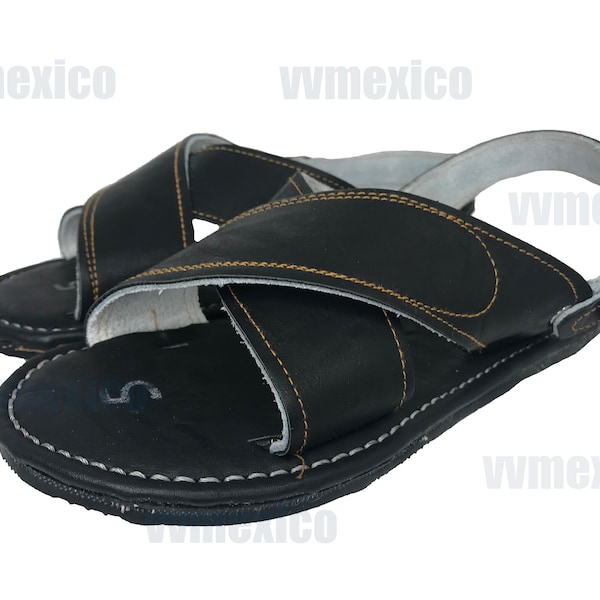 MENS LEATHER 2 STRAP mexican sandals with tire sole