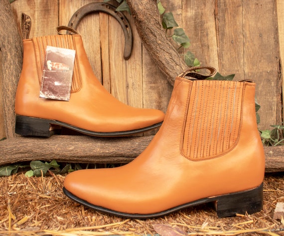 MENS AUTHENTIC LEATHER Chelsea Ankle Boots Botines Charro - Etsy display picture 3