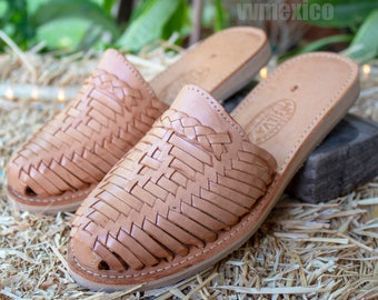 WOMENS MEXICAN SANDALS leather handmade slip on huarache