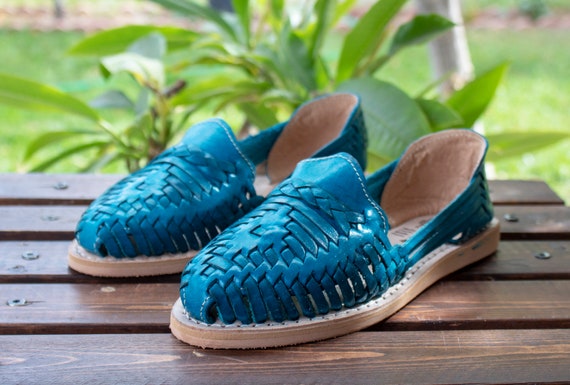 blue mexican huaraches