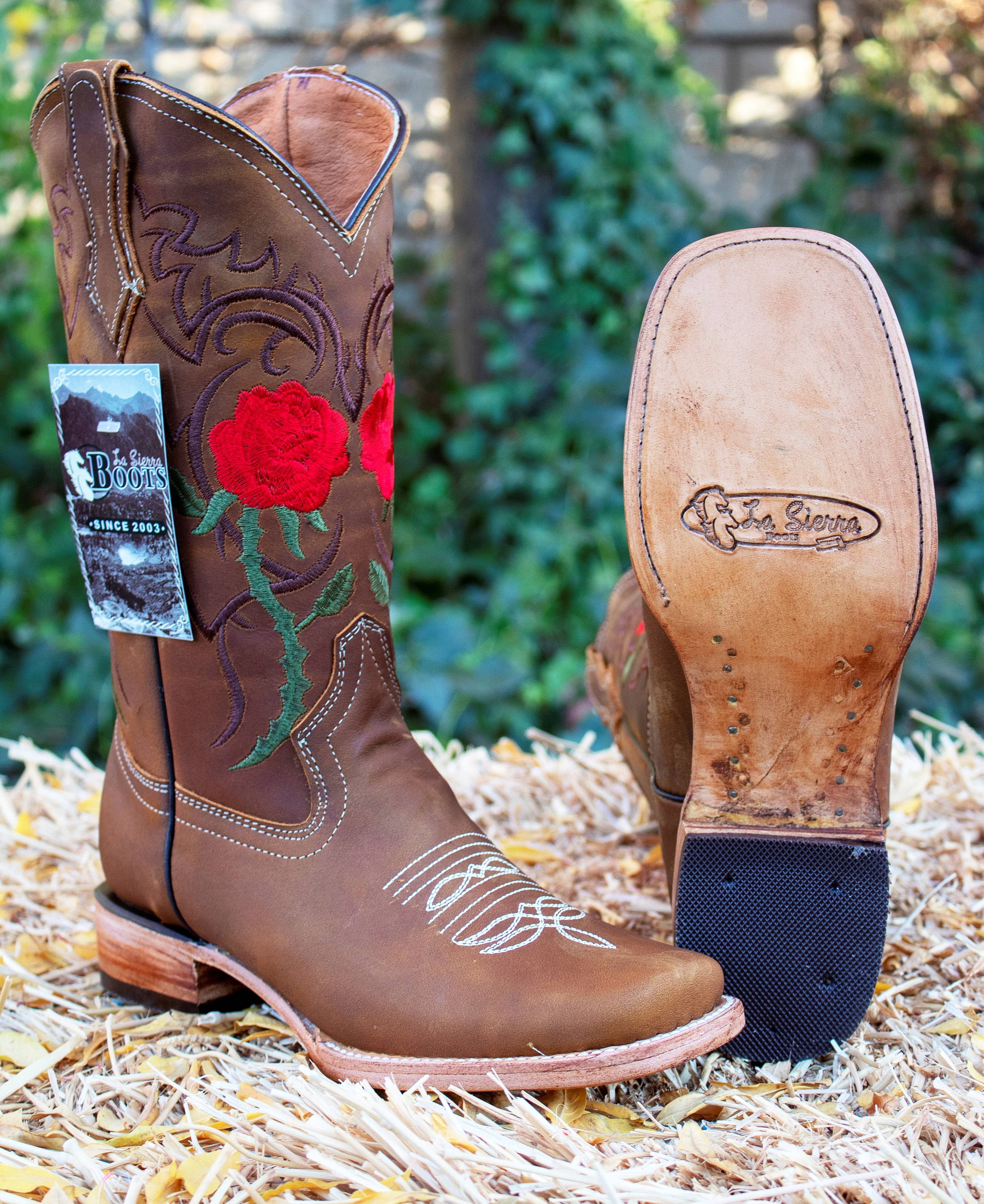 MUJER VAQUERA vaquero puntera cuadrada rosa rosa bordada BOTAS | Etsy México