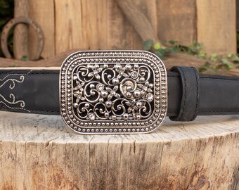 Womens HAND TOOLED LEATHER Rhinestone Western Cowgirl Cowboy  display picture 2
