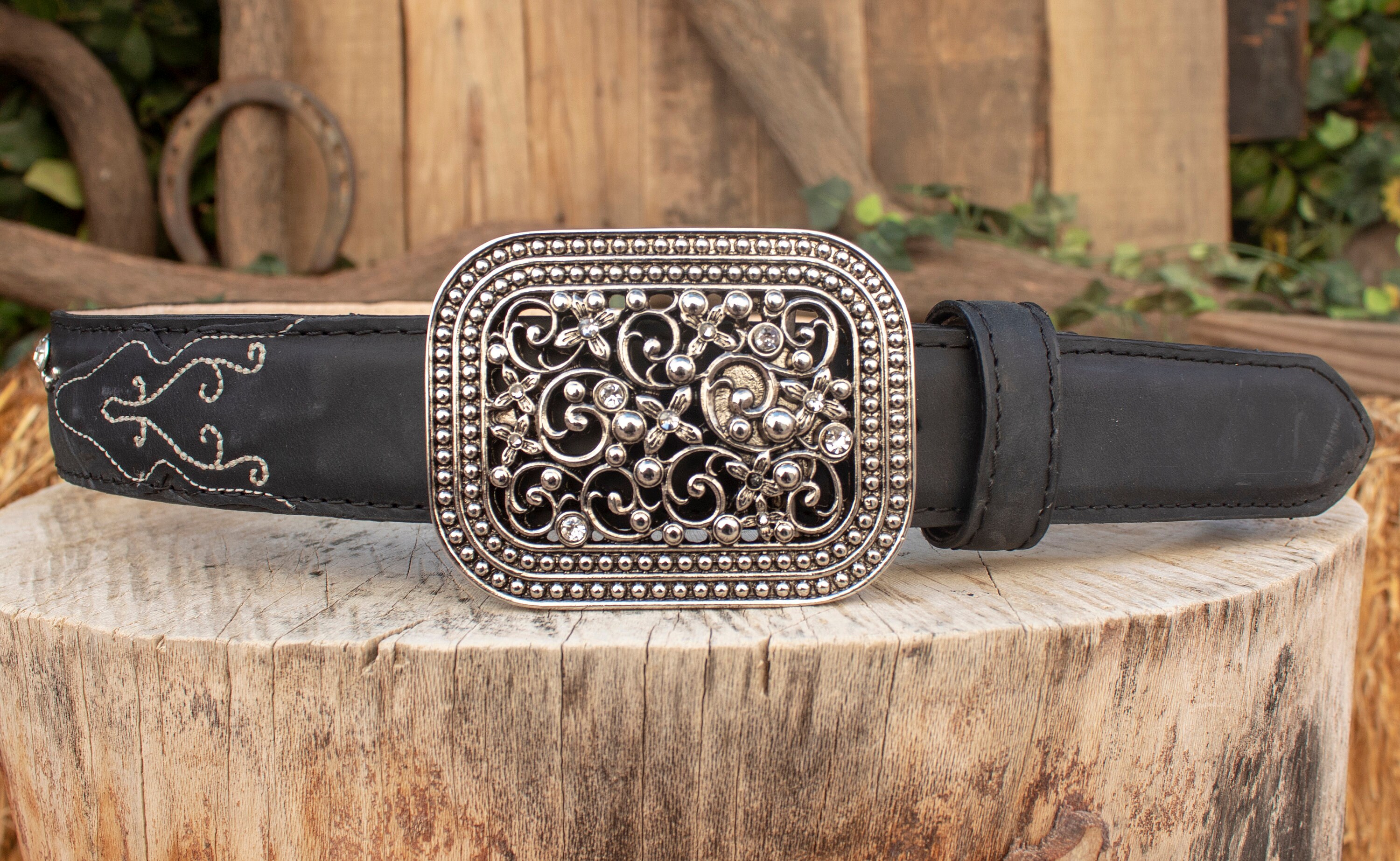 rhinestone buckle belt