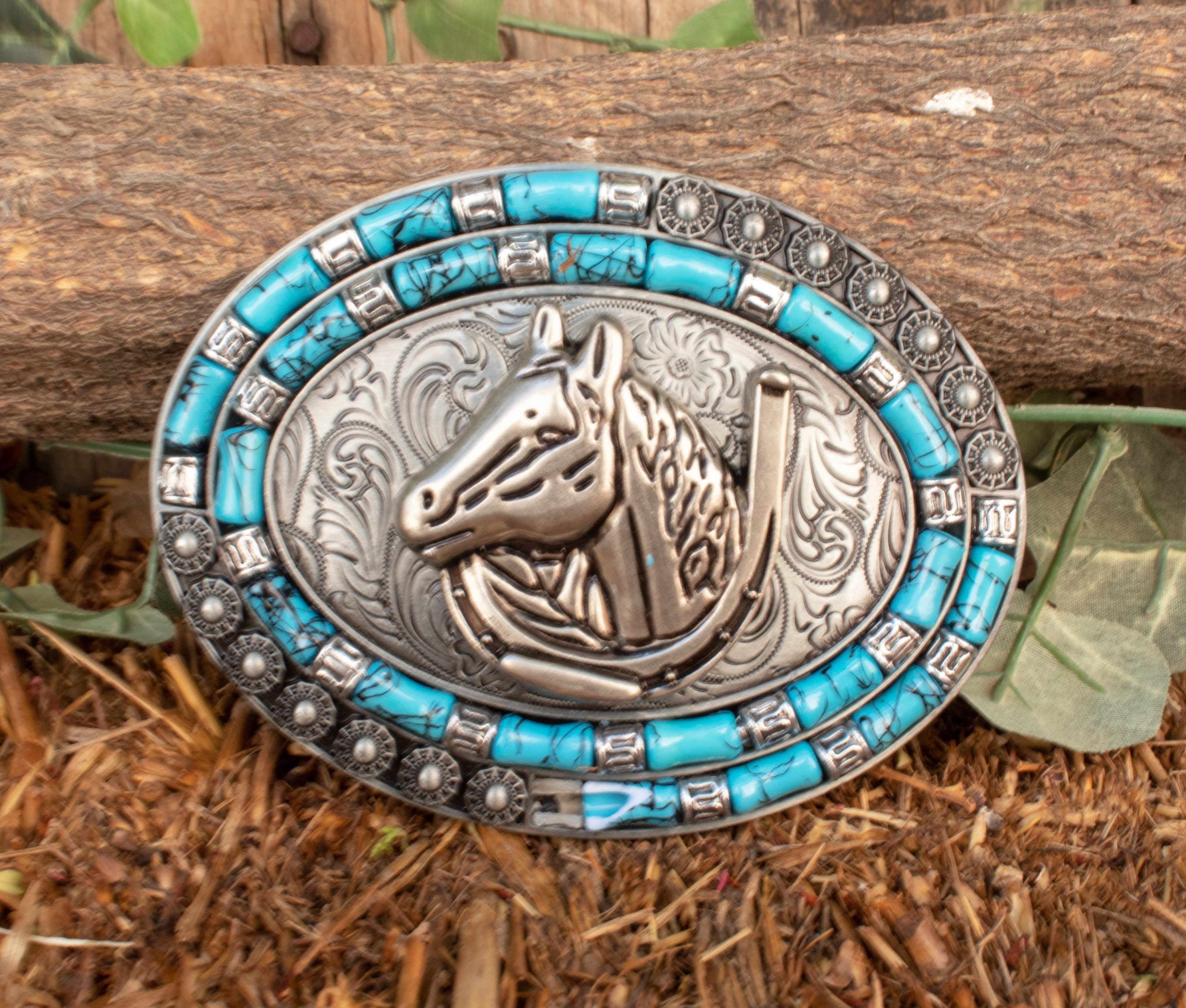 Horseshoe Belt Buckle Turquoise - Etsy display picture 2