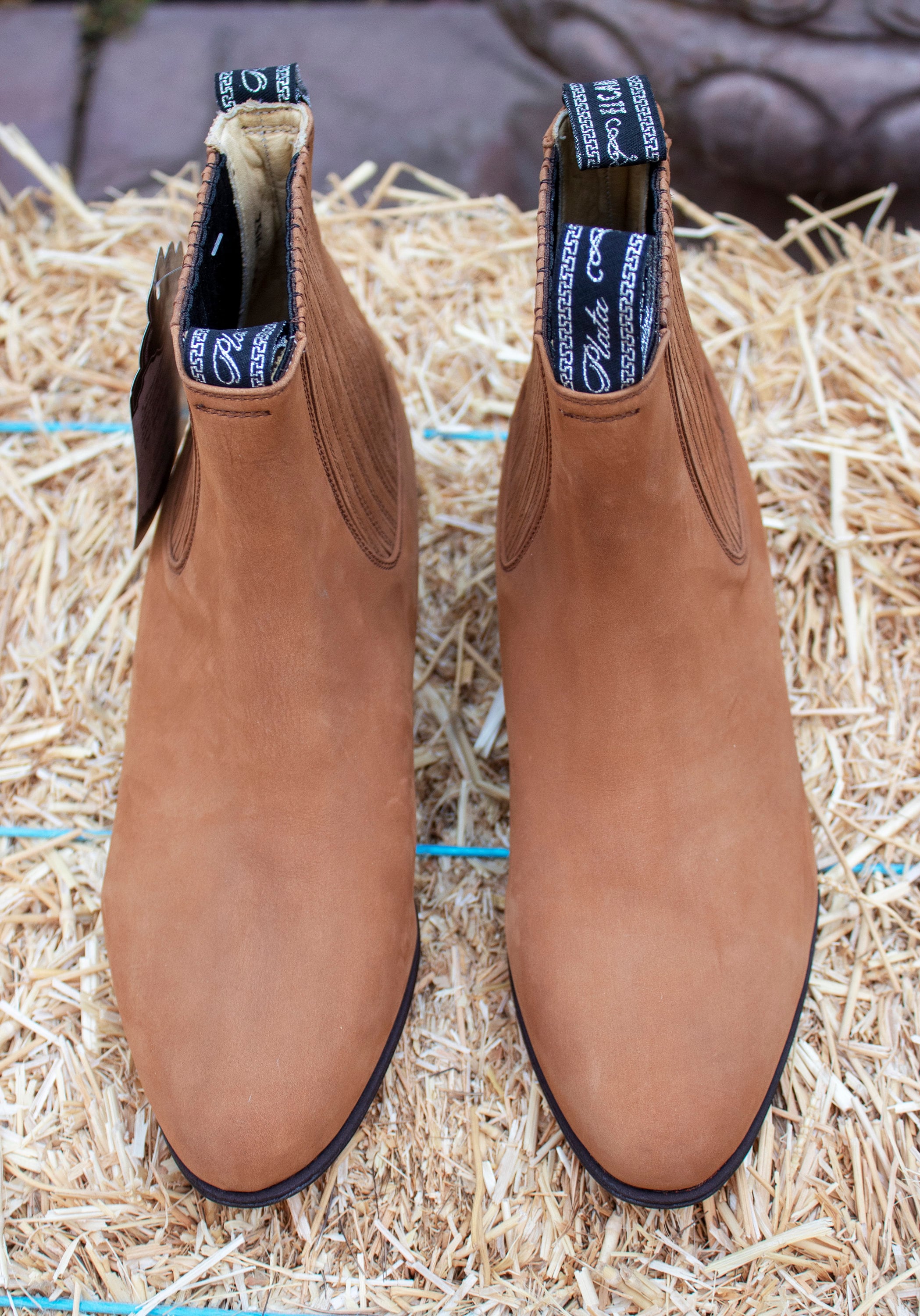 El Potrillo Brown Leather Suede Chelsea Ankle Boots Western Rodeo Country Potrillo Salvaje Men main image 3