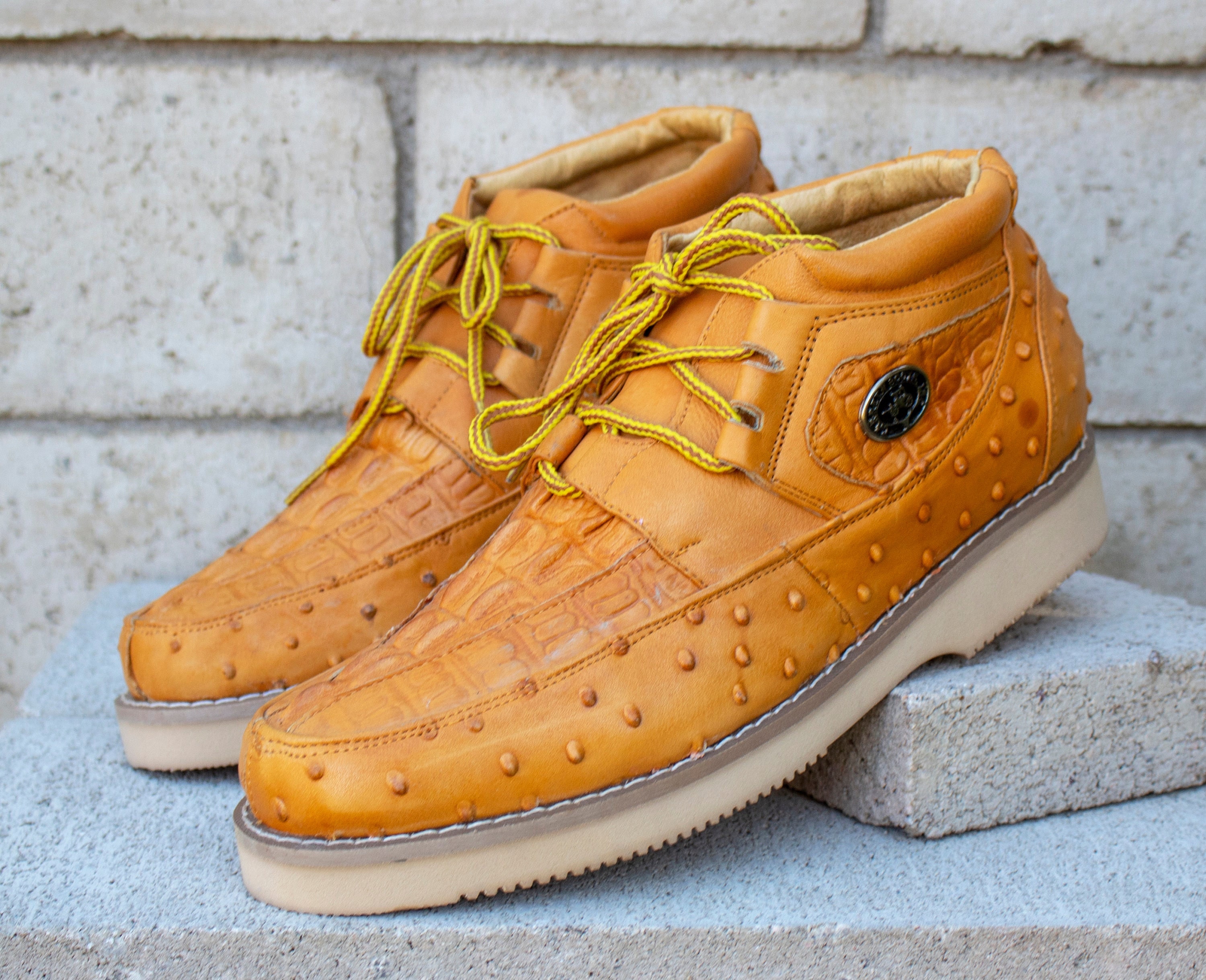 MENS CROCODILE OSTRICH Faux Print Casual Sneaker Leather MENS CROCODILE OSTRICH Faux Print Casual Sneaker Leather